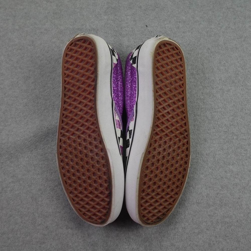 Vans Shoes Women 10 Purple Checkerboard Glitter Classic Slip-On Skate - Picture 5 of 10